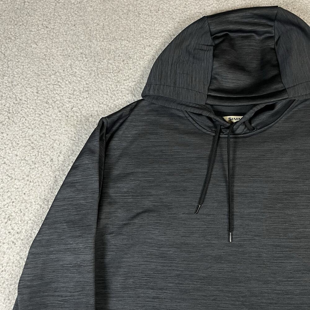 Simms Hoodie Mens L Gray Performance Pullover Fishing Outdoor Sweatshirt Fleece - Picture 7 of 11